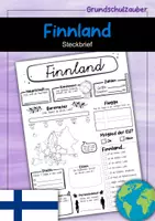 Vorschau - Arbeitsblätter - Steckbrief Finnland - Deckblatt