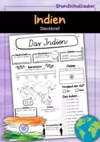 Vorschau - Arbeitsblätter - Steckbrief Indien - Deckblatt