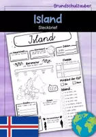 Vorschau - Arbeitsblätter - Steckbrief Island - Deckblatt