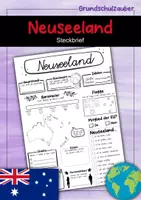 Vorschau - Arbeitsblätter - Steckbrief Neuseeland - Deckblatt