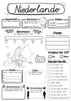 Vorschau - Arbeitsblätter - Steckbrief Niederlande - Seite 1