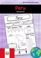 Vorschau - Arbeitsblätter - Steckbrief Peru - Deckblatt