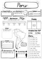 Vorschau - Arbeitsblätter - Steckbrief Peru - Seite 1