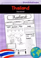 Vorschau - Arbeitsblätter - Steckbrief Thailand - Deckblatt