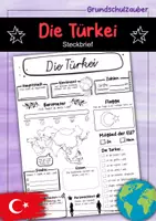 Vorschau - Arbeitsblätter - Steckbrief Türkei - Deckblatt
