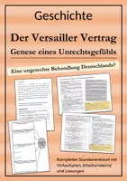 Vorschau - Stundenentwürfe - Der Versailler Vertrag - Eine ungerechte Behandlung Deutschlands? Genese eines Unrechtsgefühls (Stundenentwurf) - Deckblatt