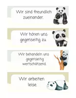 Vorschau - Poster - Pandaklasse Klassenregeln – Schilder & Vorlagen Grundschule - Seite 1