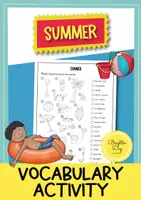 Vista previa - Hojas de trabajo - Summer: vocabulary activity (inglés) - Portada