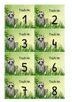 Vorschau - Mal- und Bastelvorlagen - Waschbärenklasse - Tischfarben und Tischnummern - Seite 3