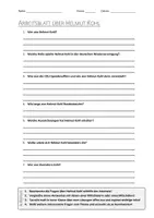 Vorschau - Arbeitsblätter - AB mit Fragen zum Thema "Helmut Kohl" + Lösungsblatt + Mindmap - Deckblatt
