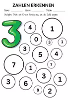 Vorschau - Arbeitsblätter - Zahlen markieren 1. Klasse Mathematik Zahlenraum 10 - Seite 3