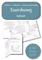 Vorschau - Stationenlernen - Direkte, indirekte, keine proportionale Zuordnung - Faltheft (Merkheft) - Deckblatt