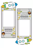 Vorschau - Bildkarten - Schülergeschenk: Willkommensgruß Schulstart - Astronaut Rakete - Giveaway Vorlage - Seite 1