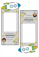 Vorschau - Bildkarten - Schülergeschenk: Willkommensgruß Schulstart - Astronaut Rakete - Giveaway Vorlage - Seite 2