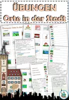 Vorschau - Arbeitsblätter - gemischte Übungen "Orte in der Stadt" dreifach differenziert - DaZ / DaF / Deutsch - Deckblatt