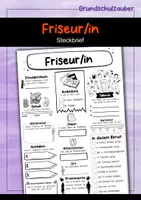 Vorschau - Arbeitsblätter - Steckbrief Friseur - Deckblatt