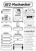 Vorschau - Arbeitsblätter - Steckbrief KFZ-Mechaniker - Seite 1