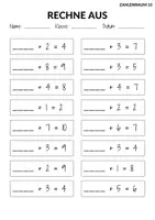 Vorschau - Arbeitsblätter - Addition Rechenübungen 1. Klasse Zahlenraum 10 - Seite 2