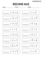 Vorschau - Arbeitsblätter - Addition Rechenübungen 1. Klasse Zahlenraum 10 - Seite 3