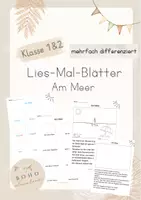 Vorschau - Arbeitsblätter - Lies-Mal Blätter für Klasse 1 & 2 - Am Meer - Deckblatt