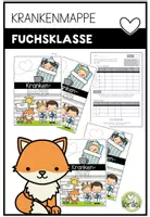 Vorschau - Arbeitsblätter - Krankenmappe – Krankenpost - Fuchsklasse - Sammlung für kranke Kinder - Deckblatt