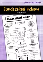 Vorschau - Arbeitsblätter - Steckbrief Indiana - USA Bundesstaat - Deckblatt