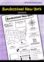 Vorschau - Arbeitsblätter - Steckbrief New York - USA Bundesstaat - Deckblatt