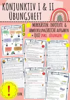 Vorschau - Unterrichtsreihen - Konjunktiv I II indirekte Rede Unterrichtsmaterial Deutsch Klasse 7–8 Stationsarbeit Arbeitsblätter Wochenplan Übungen mit Lösungen - Deckblatt