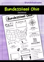 Vorschau - Arbeitsblätter - Steckbrief Ohio - USA Bundesstaat - Deckblatt