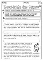 Vorschau - Arbeitsblätter - Feuer (Geschichte des Feuers) - Seite 1