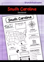 Vorschau - Arbeitsblätter - Steckbrief South Carolina - USA Bundesstaat - Deckblatt