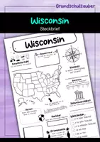 Vorschau - Arbeitsblätter - Steckbrief Wisconsin - USA Bundesstaat - Deckblatt