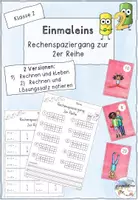 Vorschau - Arbeitsblätter - Rechenspaziergang 2er Reihe (keines Einmaleins) - Deckblatt