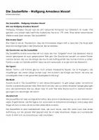 Vorschau - Arbeitsblätter - Die Oper Die Zauberflöte - Wolfgang Amadeus Mozart (Infotext und Übungen) - Deckblatt