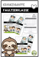 Vorschau - Anderer Materialtyp - Krankenmappe – Krankenpost – Faultierklasse - Sammlung für kranke Kinder - Deckblatt