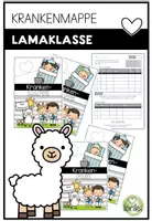 Vorschau - Anderer Materialtyp - Krankenmappe – Krankenpost – Lamaklasse - Sammlung für kranke Kinder - Deckblatt
