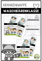 Vorschau - Anderer Materialtyp - Krankenmappe – Krankenpost – Waschbärenklasse - Sammlung für kranke Kinder - Deckblatt