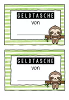 Vorschau - Poster - Geldtasche – Geldbeutel – Deckblatt - Faultierklasse - Seite 2