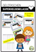 Vorschau - Präsentationen/Tafelbilder - Geldtasche – Geldbeutel – Deckblatt - Superheldenklasse - Deckblatt