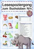 Vorschau - Arbeitsblätter - Lesespaziergang N - Deckblatt
