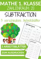 Vorschau - Arbeitsblätter - Rätselaufgaben Subtraktion 1. Klasse Mathematik 3 Arbeitsblätter - Deckblatt