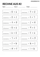 Vorschau - Arbeitsblätter - Rätselaufgaben Subtraktion 1. Klasse Mathematik 3 Arbeitsblätter - Seite 2