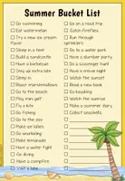 Vorschau - Arbeitsblätter - Summer - Bucket List (2 Versionen) - Seite 1