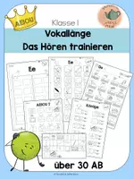 Vorschau - Arbeitsblätter - Vokallänge trainieren AB für das Hörtraining - Deckblatt