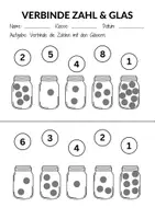 Vorschau - Arbeitsblätter - Zahlen ordnen Spiel - Glas & Zahl verbinden (1. Klasse Mathematik) - Seite 2