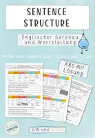 Vorschau - Arbeitsblätter - Sentence Structure - Arbeitsblatt mit Lösung - Deckblatt
