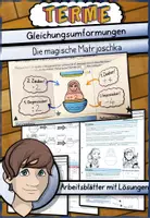 Vorschau - Arbeitsblätter - Gleichungsumformungen mit der magischen Matrjoschka! - Deckblatt