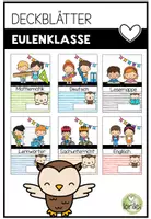 Vorschau - Poster - Deckblätter Eulenklasse – Schnellhefter & Vorlagen für Grundschule - Deckblatt