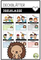 Vorschau - Poster - Deckblätter Igelklasse – Schnellhefter & Vorlagen für Grundschule - Deckblatt