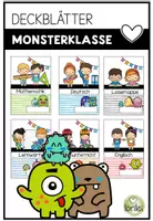 Vorschau - Poster - Deckblätter Monsterklasse – Schnellhefter & Vorlagen für Grundschule - Deckblatt